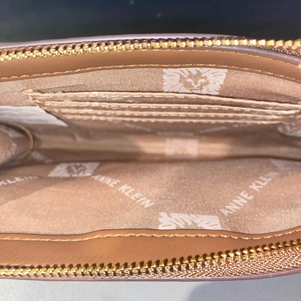 Anne Klein Brown Wristlet Wallet, Faux Snake Skin Design